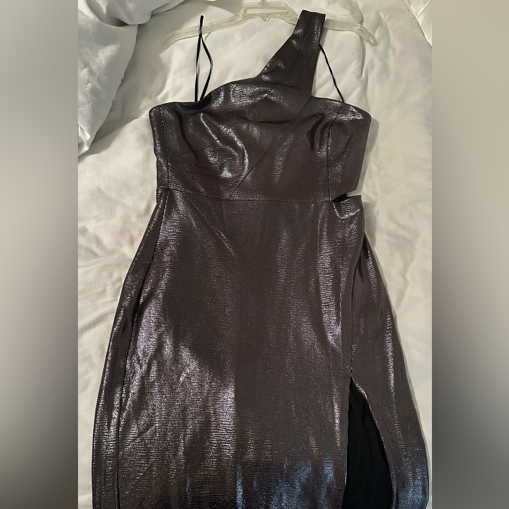 Gun Metal Gown- Aidan by Aidan Mattox - Sz 14